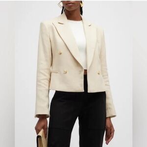 A.L.C River‎ Crop Double Breast Blazer in Barely Beige Size 2